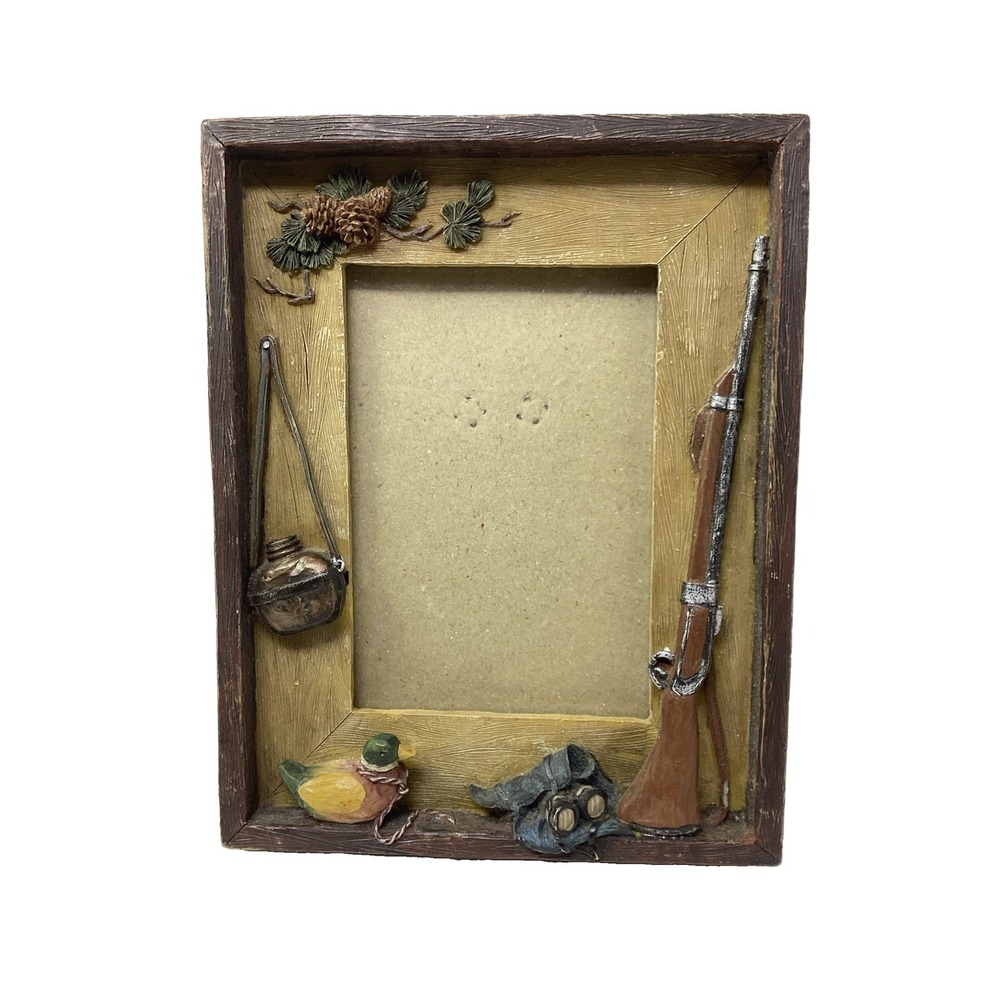 Duck Hunting Photo Frame 3.5x5 Rustic Lodge Resin Picture Frame Shotgun